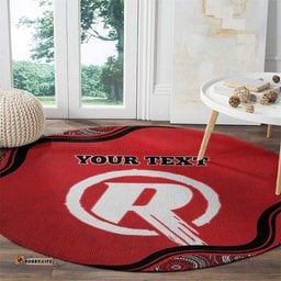 Custom Melbourne Renegades Round Carpet Indigenous Art Grunge Style