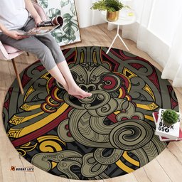Maori Hei Tiki Tribal Tattoo Round Carpet