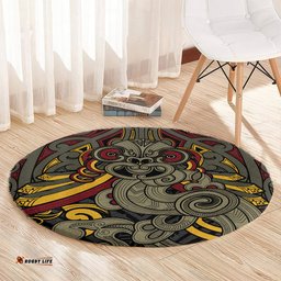 Maori Hei Tiki Tribal Tattoo Round Carpet