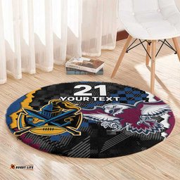 Titans and Manly Eagle Round Carpet Rugby Together Sporty Style