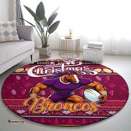 Broncos Rugby Xmas Round Carpet Australia NRL Mascot