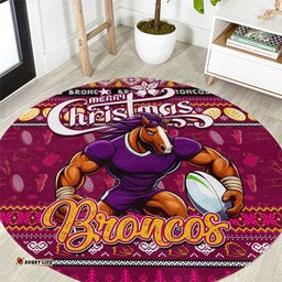Broncos Rugby Xmas Round Carpet Australia NRL Mascot