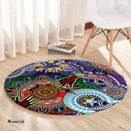 Personalised Storm NAIDOC Week 2024 Round Carpet Australia Aboriginal Dot Painting