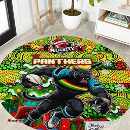 Panthers Rugby Merry Christmas Round Carpet Indigenous Australian Art