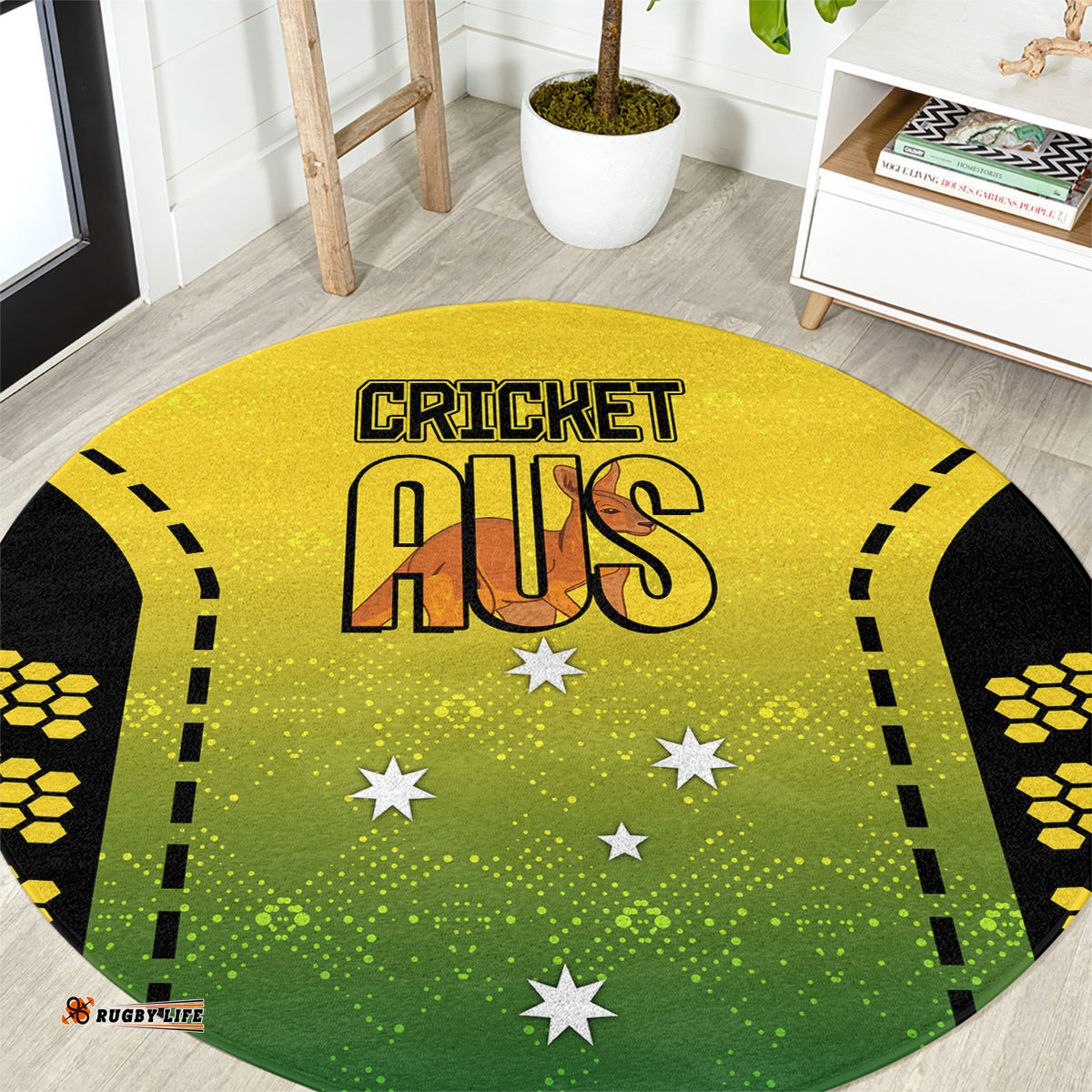 Custom Australia Cricket Round Carpet Kangaroo Champions 2023 Go Aussies