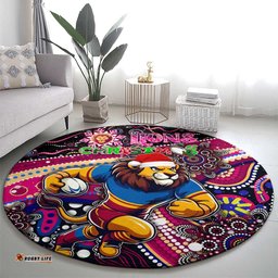 Merry Christmas AFL Brisbane Lions Round Carpet Aboriginal Santa Football Mascot