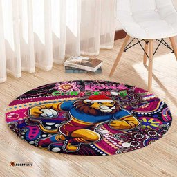 Merry Christmas AFL Brisbane Lions Round Carpet Aboriginal Santa Football Mascot
