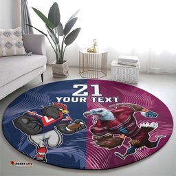 Roosters Sea Eagles Rugby Custom Round Carpet Half Grunge Style
