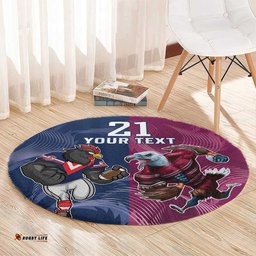 Roosters Sea Eagles Rugby Custom Round Carpet Half Grunge Style