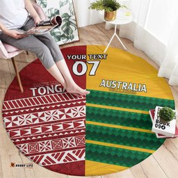 Australia Tonga Rugby Custom Round Carpet Minimalist Dynamic