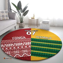 Australia Tonga Rugby Custom Round Carpet Minimalist Dynamic
