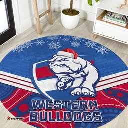 Bulldogs Football Christmas Round Carpet Merry Xmas 2023 Mix Aboriginal Art