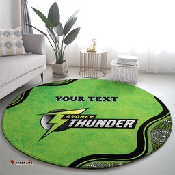 Custom Sydney Thunder Round Carpet Indigenous Art Grunge Style