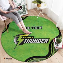 Custom Sydney Thunder Round Carpet Indigenous Art Grunge Style