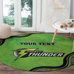 Custom Sydney Thunder Round Carpet Indigenous Art Grunge Style