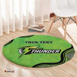 Custom Sydney Thunder Round Carpet Indigenous Art Grunge Style