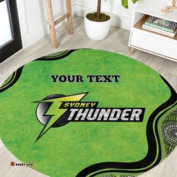 Custom Sydney Thunder Round Carpet Indigenous Art Grunge Style
