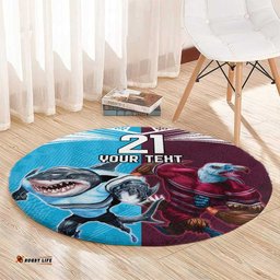 Custom Sea Eagles And Sharks Rugby Round Carpet Sporty Style