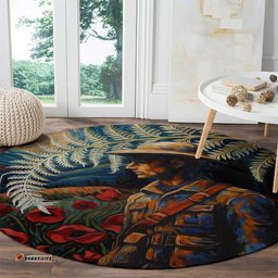 New Zealand Soldier ANZAC Day Round Carpet Silver Fern Starry Night Style LT03