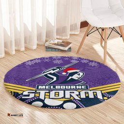 Custom Storm Rugby Christmas Round Carpet Merry Xmas 2023 Mix Aboriginal Art