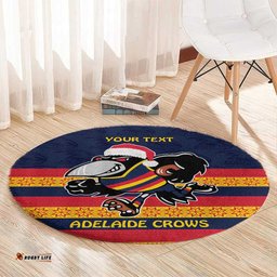 AFL Adelaide Christmas Personalised Round Carpet with Crows Mascot