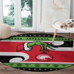New Zealand Funny Christmas Round Carpet Maori Tiki