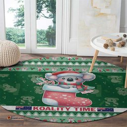 Aussie Koala Round Carpet Merry Christmas