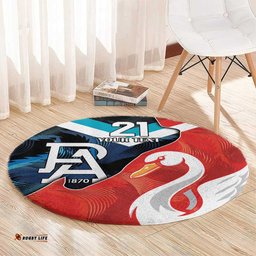 Swans Port Adelaide Football Custom Round Carpet Cracked Metal Style