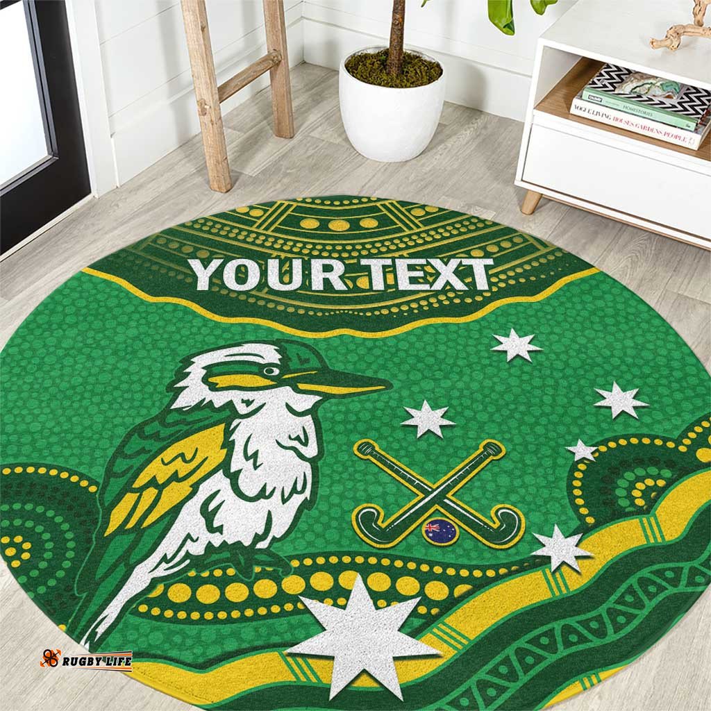 Custom Australia Kookaburras Round Carpet Indigenous Art