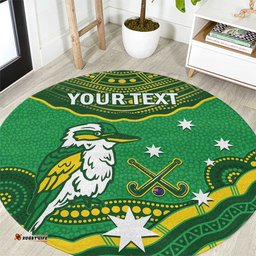 Custom Australia Kookaburras Round Carpet Indigenous Art