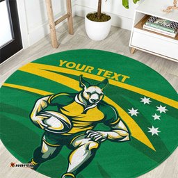 Personalized Australia Rugby Champion Round Carpet Wallabies Mascot with Sporty Style