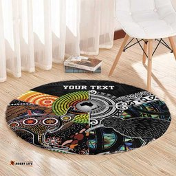 Personalised New Zealand and Australia Round Carpet Maori Mix Aboriginal Art Style