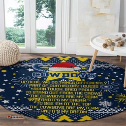 Cowboys Rugby Round Carpet Born Tough Bred Proud Christmas Vibe 2023
