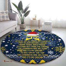 Cowboys Rugby Round Carpet Born Tough Bred Proud Christmas Vibe 2023