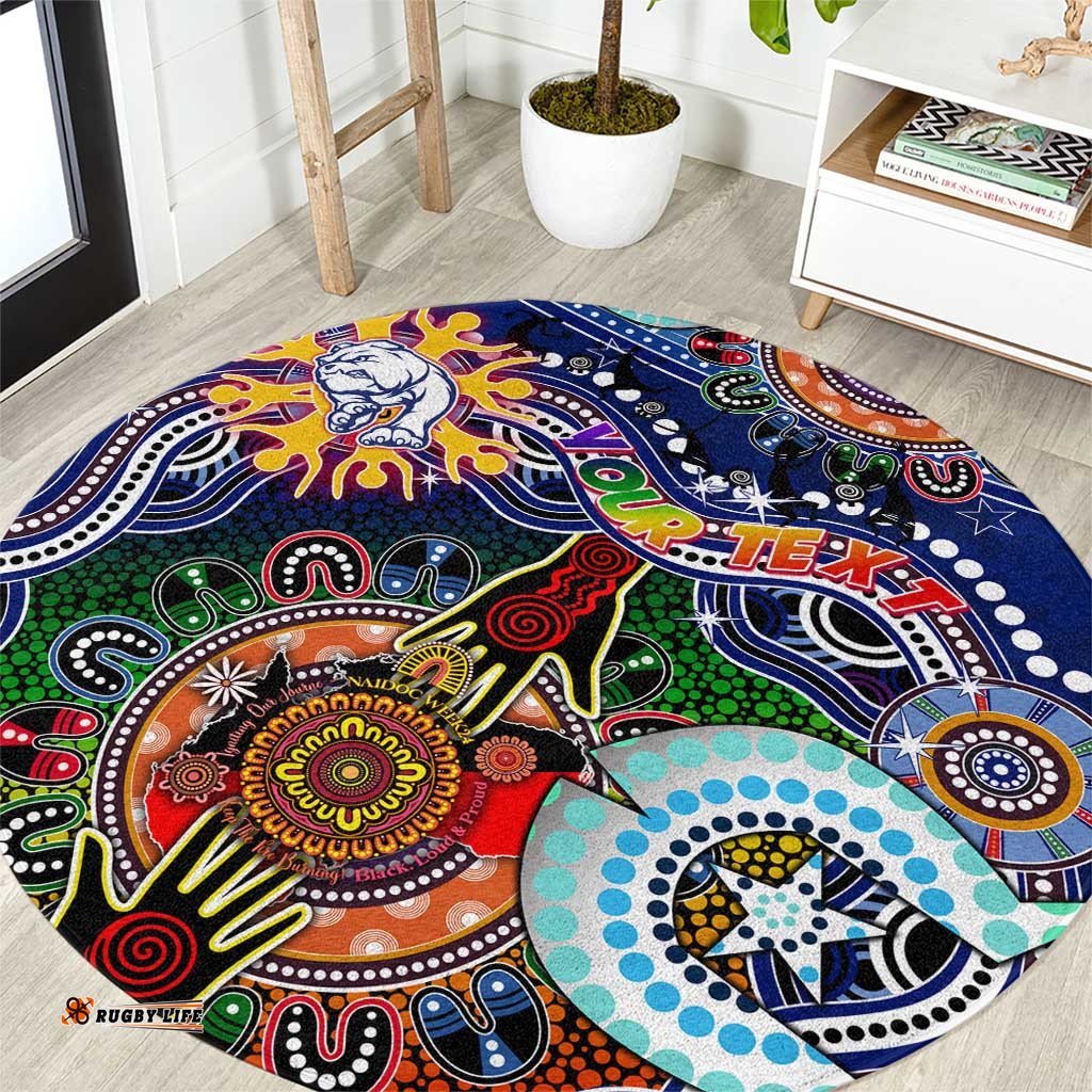 Custom NAIDOC Week 2024 Western Bulldogs Round Carpet Australia Aboriginal Dot Painting DT02
