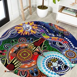 Custom NAIDOC Week 2024 Western Bulldogs Round Carpet Australia Aboriginal Dot Painting DT02
