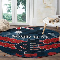 Custom Blues Football Round Carpet ANZAC Lest We Forget