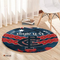 Custom Blues Football Round Carpet ANZAC Lest We Forget