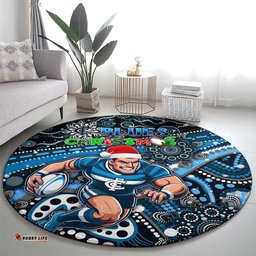 Merry Christmas AFL Carlton Blues Round Carpet Aboriginal Santa Football Mascot