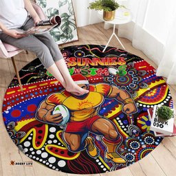 Merry Christmas AFL Gold Coast Suns Round Carpet Aboriginal Santa Football Mascot