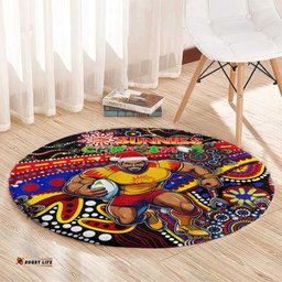 Merry Christmas AFL Gold Coast Suns Round Carpet Aboriginal Santa Football Mascot