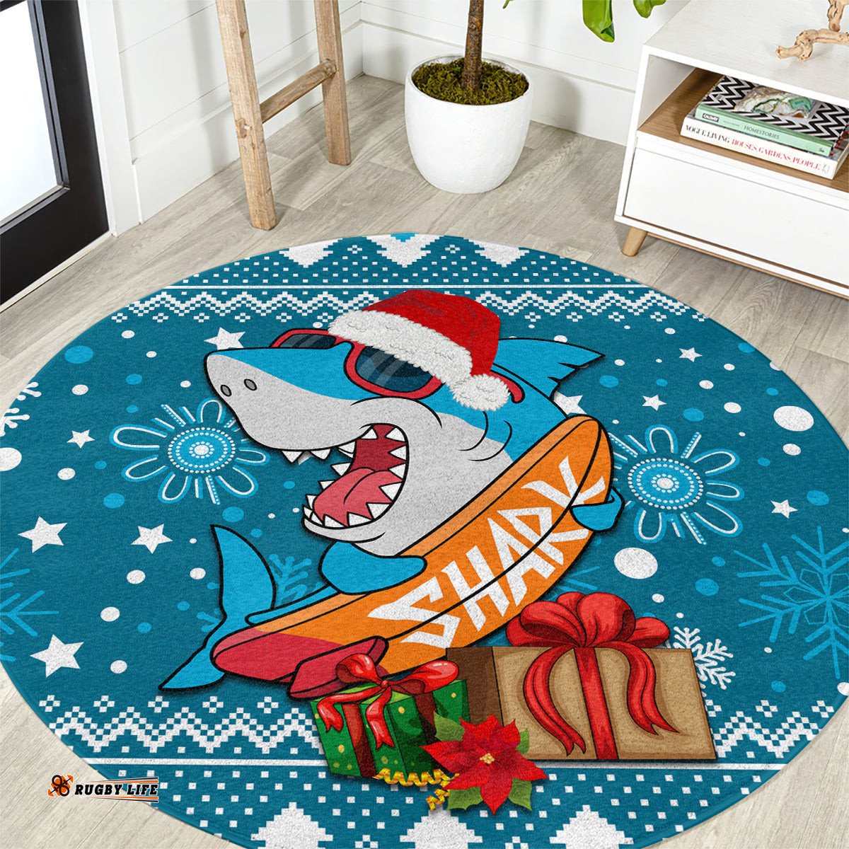 Sharks Rugby Round Carpet Chirstmas Vibe 2023
