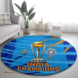 Custom India Cricket Round Carpet 2023 World Cup 3rd Champions Proud