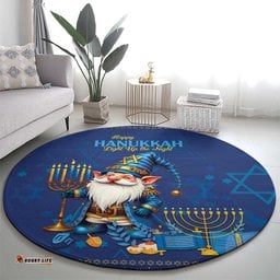 Hanukkah Jewish Star of David Round Carpet Chilling With My Gnomies