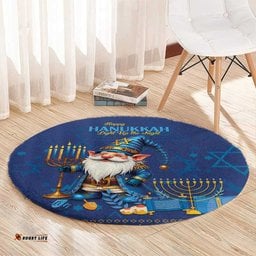 Hanukkah Jewish Star of David Round Carpet Chilling With My Gnomies