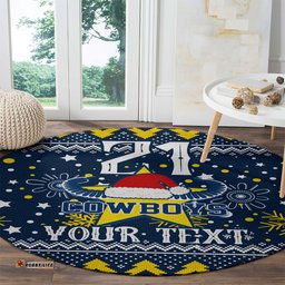 Custom Cowboys Rugby Round Carpet Born Tough Bred Proud Christmas Vibe 2023