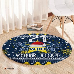 Custom Cowboys Rugby Round Carpet Born Tough Bred Proud Christmas Vibe 2023
