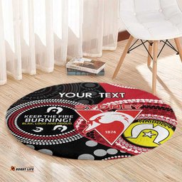 Custom AFL Swans NAIDOC Week Round Carpet Keep The Fire Burning Indigenous Art
