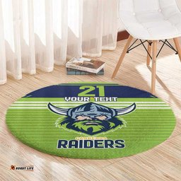 Raiders Rugby Custom Round Carpet The Green Machine Simple Style