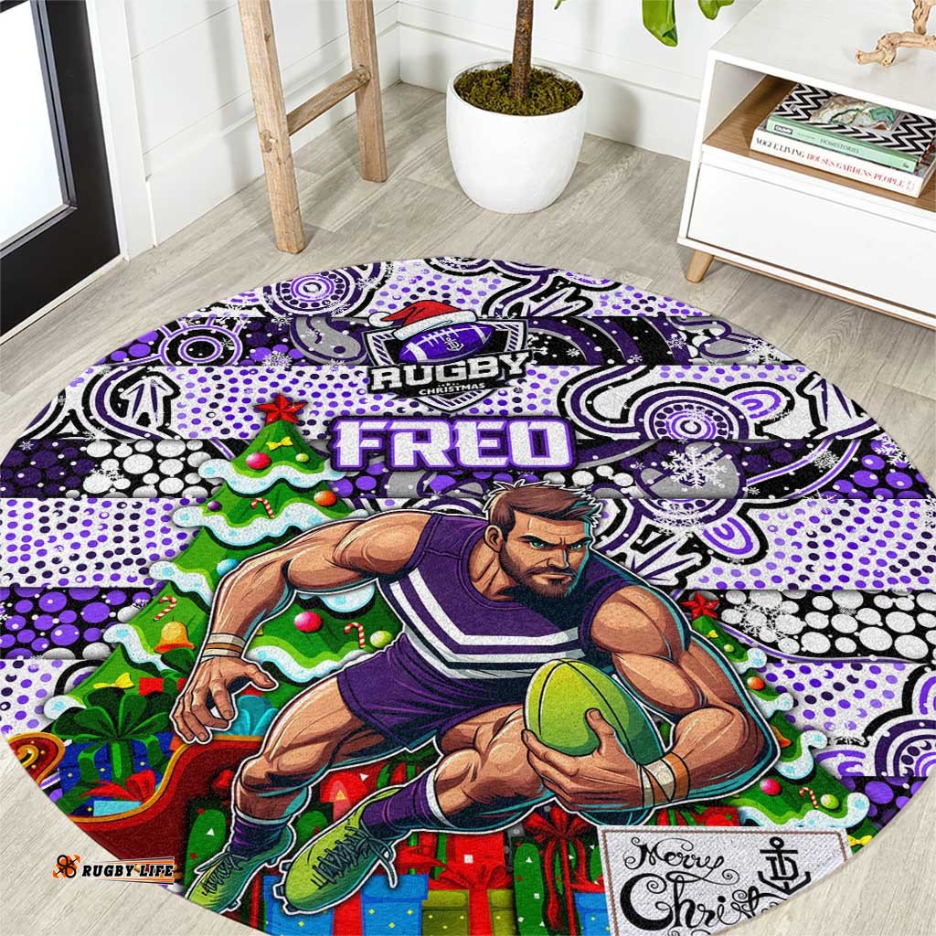 Freo Football Merry Christmas Round Carpet Indigenous Australian Art
